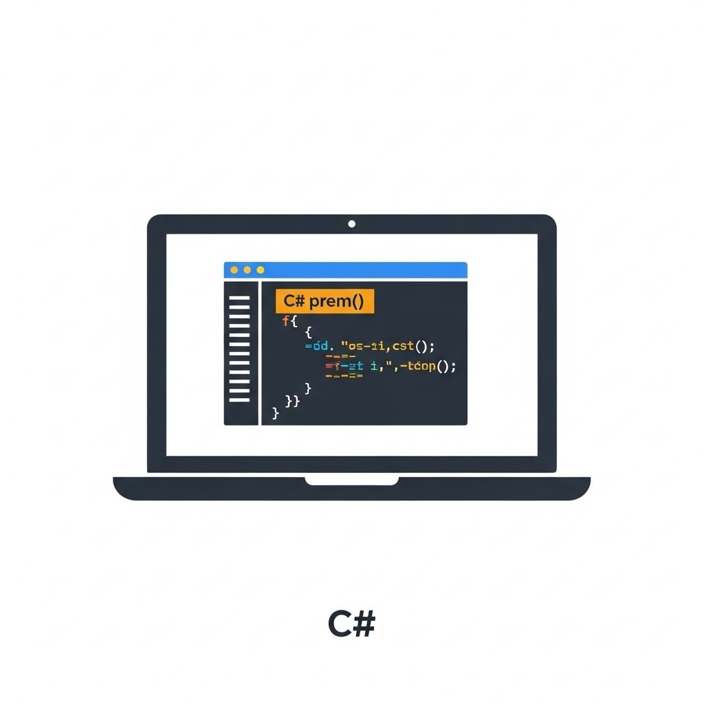 Laptop with code icon
